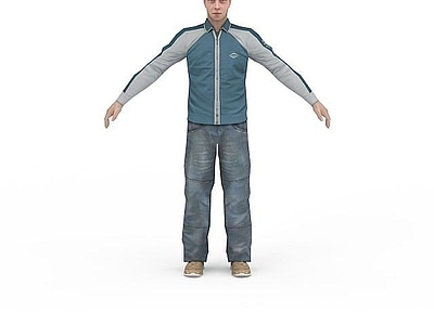 现代虚拟人物 男士休闲运动装