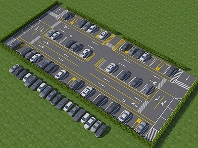 现代停车场 户外停车场 现代停车位 商场停车场 汽车 轿车