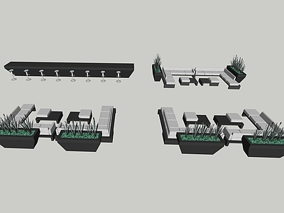 现代其他小品 户外休闲桌椅