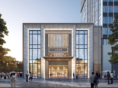 新中式现代其他商业建筑 商业大堂入口 展示区入口造型 高奢新中式酒楼 现代新中式展示厅 现代酒店酒楼门牌