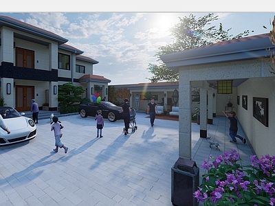 现代简欧乡村庭院 新农村自建别墅院