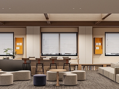 现代中古休息区 乒乓球室 休闲区