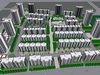 现代小区建筑 小区住宅
