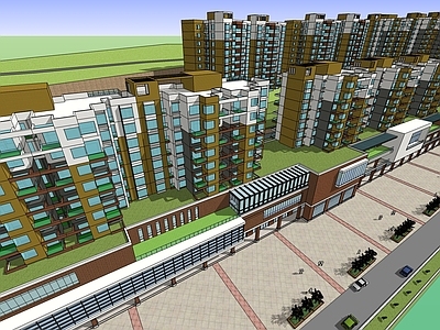 现代小区建筑 小区住宅