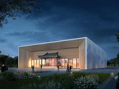 新中式中古艺术风格建筑 戏剧建筑 演出建筑 古建筑 剧院