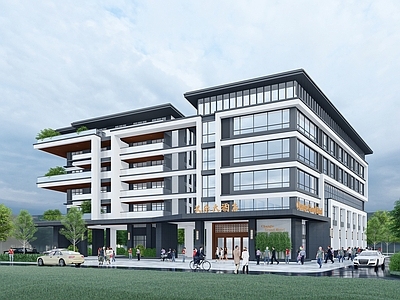 现代新中式小公建 新中式民宿酒店 住宅