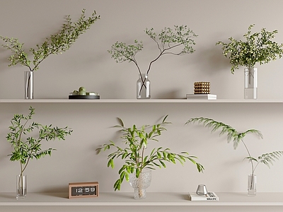 现代花瓶 玻璃花瓶 花艺 水生植物 玄关柜摆件 茶几摆件