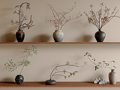 新中式花瓶 陶瓷花瓶 青花瓷花瓶 新中式花瓶摆件 玄关柜摆件 茶几摆件