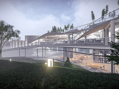 现代中式其他文化场馆 服务中心 展览馆 异形建筑 山地建筑 文化中心