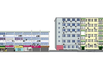现代多层住宅 老旧小区改造 城市旧街道 居民楼改造