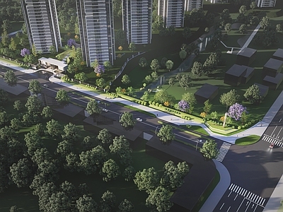 现代高层住宅 示范区入口 示范区景观 住宅入口 住宅大门 住宅鸟瞰