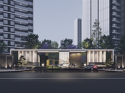 现代小区建筑 大门 住宅大门 住宅入口 现代大门 大门景观