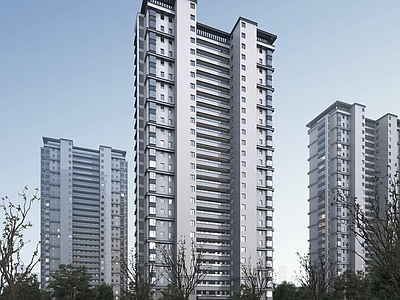 新中式高层住宅 住宅北面