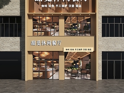 现代门头 餐厅门头 休闲餐厅门头 轻食馆门头 咖啡馆门头 西餐厅门头