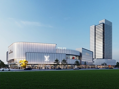 现代商业街 商业步行街 沿街多层商业 高层商业酒店办公 商业裙楼