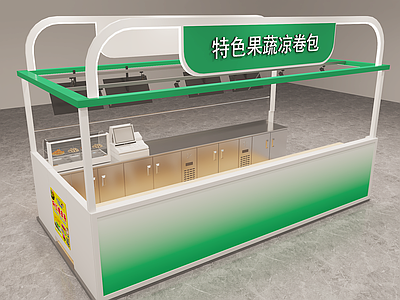 现代其他餐饮空间 简易小吃档口