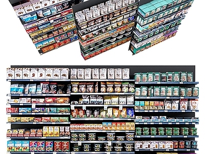 现代超市 超市货架 零食组合