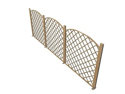 现代其他景观小品 木质围栏