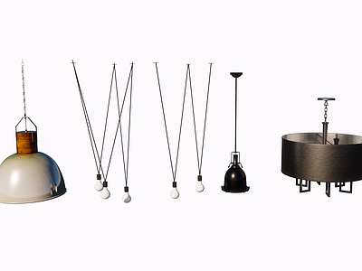 现代灯具组合 灯具 灯具组合 吊灯