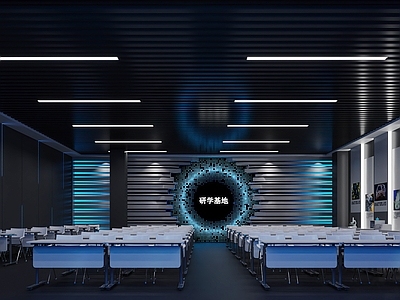 现代教室 多媒体教室 科技培训教室 科技电视墙形象墙 现代培训教室 文化墙展板