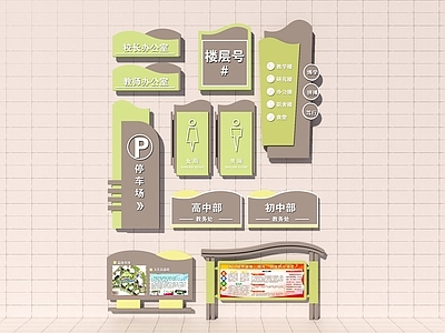 现代标识标牌 指示牌 导视牌 标识 路牌 logo
