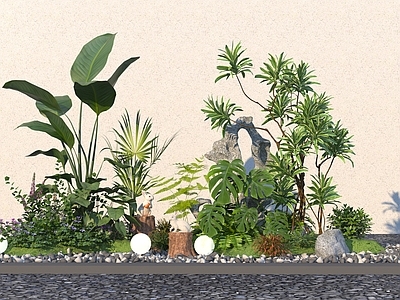 植物堆 现代室内景观造景 植物组合 植物堆
