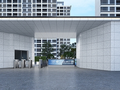 现代高层住宅 现代住宅小区入口 门禁闸机闸门门禁 自动感应门 停车场智能道闸 道闸栏杆一体机