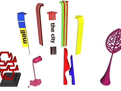 现代其他小品 景观小品 广告牌 异型小品 景观雕塑
