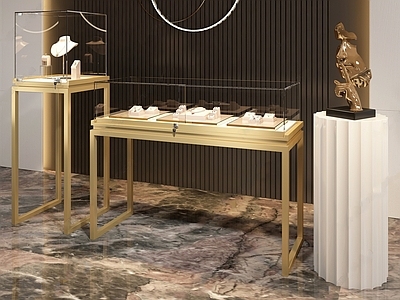 现代轻奢珠宝店 珠宝展示柜 首饰玻璃展柜 黄金不锈钢展柜 金店展示柜 眼镜店展柜