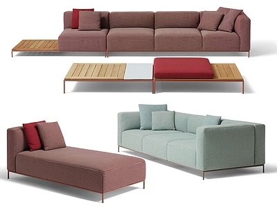 现代奶油沙发组合 户外组合沙发 cassina