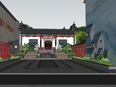 中式新中式古建筑 古建筑 古庙 公园