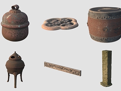 中式景观雕塑 古代石雕石柱石碑