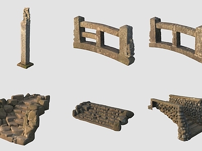 中式石头 古代石雕石柱石碑