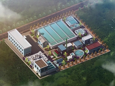 现代发电厂 发电厂 工业建筑 含蓄水池过滤水池
