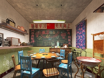 复古家居餐厅 八十年代餐厅