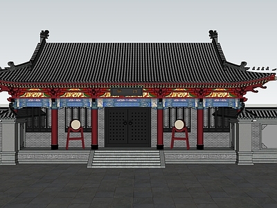 中式新中式古建筑 古建筑 古寺庙 寺庙 公园