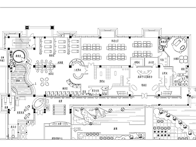 现代酒店建筑 SPA水疗平面图 施工图