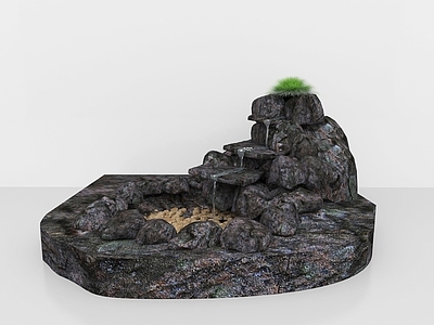 现代假山水景 景观山石流水