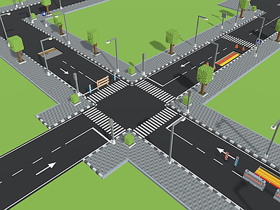 其他交通工具 场景 现代 道路 马路 道路指示牌