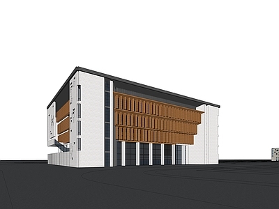 新中式学校建筑 教学楼学校