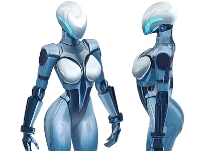 工业设备 女性机器人 AI机器人 智能机器人 科幻机器人 5G 大数据 AI