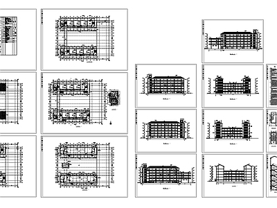 现代学校建筑 教学楼建施图 施工图