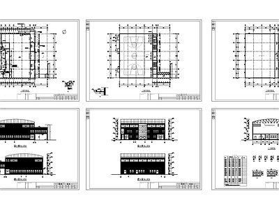 现代学校建筑 小学食堂室内球场 施工图