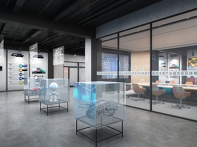 现代科技展厅 展厅室内 科技展厅 产业园室内