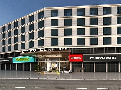 现代酒店外观 现代酒店 商场 商铺 店铺