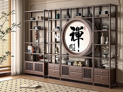 中式中古博古架 博古架