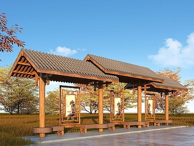 中式公交站台
