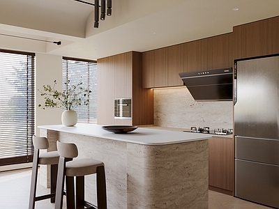 意式奶油家居餐厅 卡座餐厅 岛台餐厅 黑白灰餐厅 无主灯餐厅 开放式餐厅