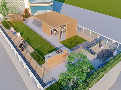 现代办公景观 办公露台景观