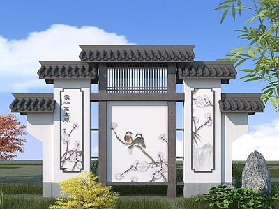 中式古建景墙